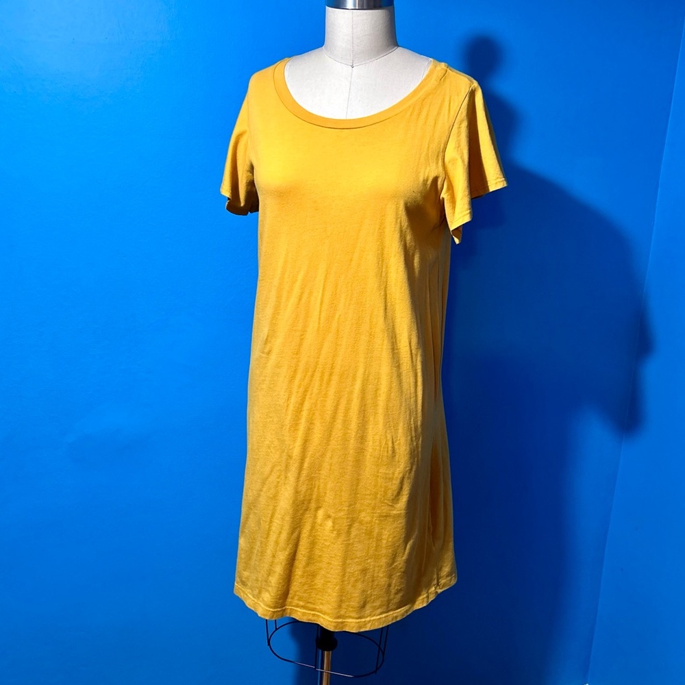 Mustard color short sleeve T shirt dress. T. La by Anthropologie